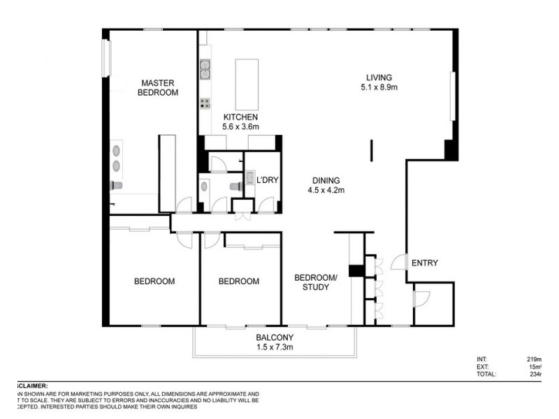 2211/32 Refinery Parade, New Farm QLD 4005 Floorplan