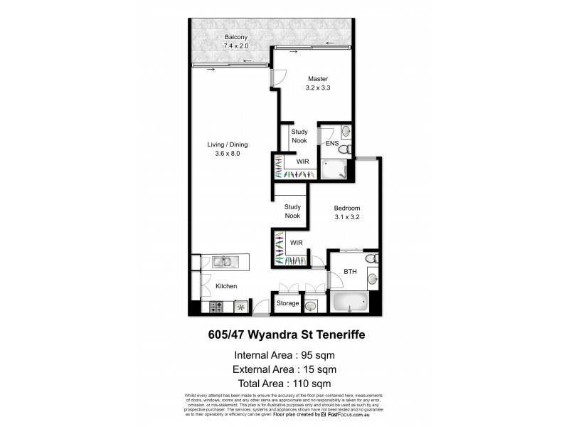 605/47 Wyandra Street, Teneriffe QLD 4005 Floorplan