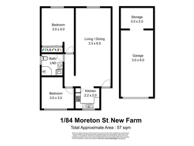 1/84 Moreton Street, New Farm QLD 4005 Floorplan