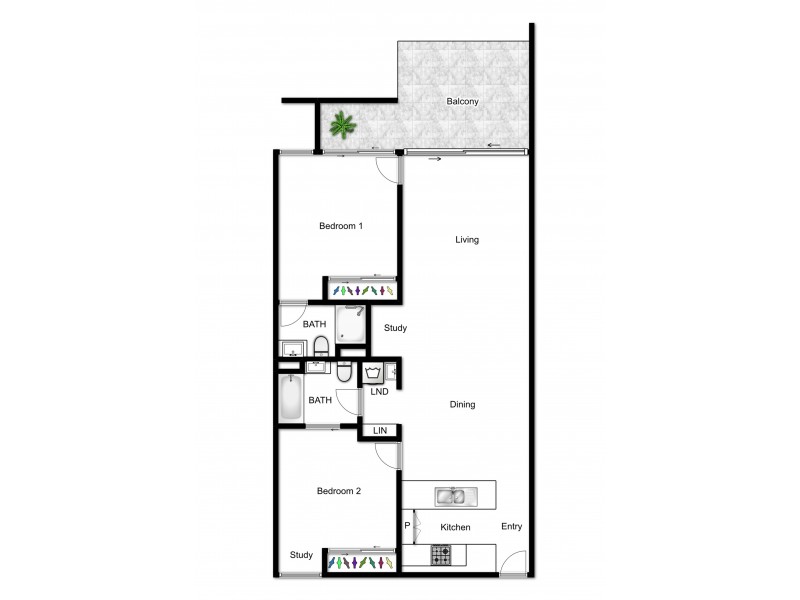 209/38 Helen Street, Teneriffe QLD 4005 Floorplan