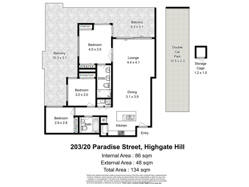 203/18-20 Paradise Street, Highgate Hill QLD 4101 Floorplan