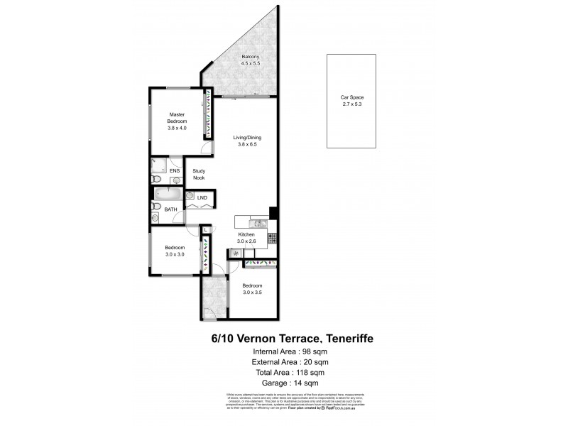 6/10 Vernon Terrace, Teneriffe QLD 4005 Floorplan