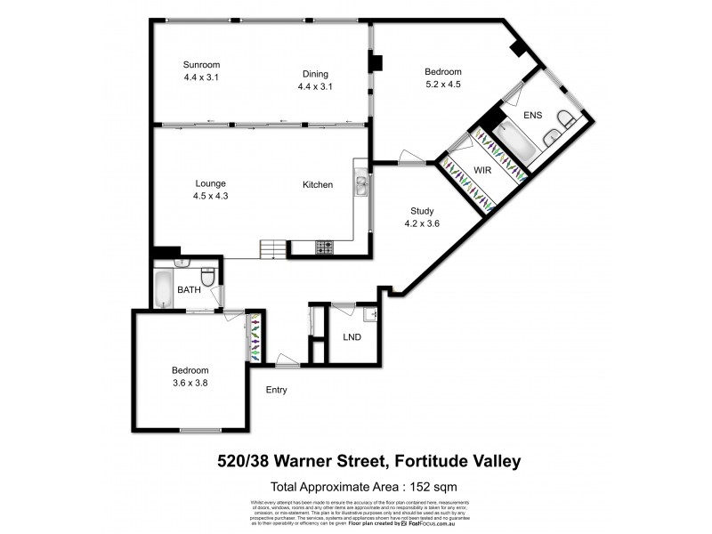 520/38 Warner Street, Fortitude Valley QLD 4006 Floorplan