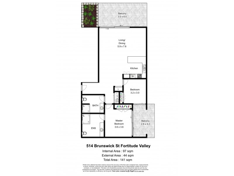 7/514 Brunswick Street, Fortitude Valley QLD 4006 Floorplan