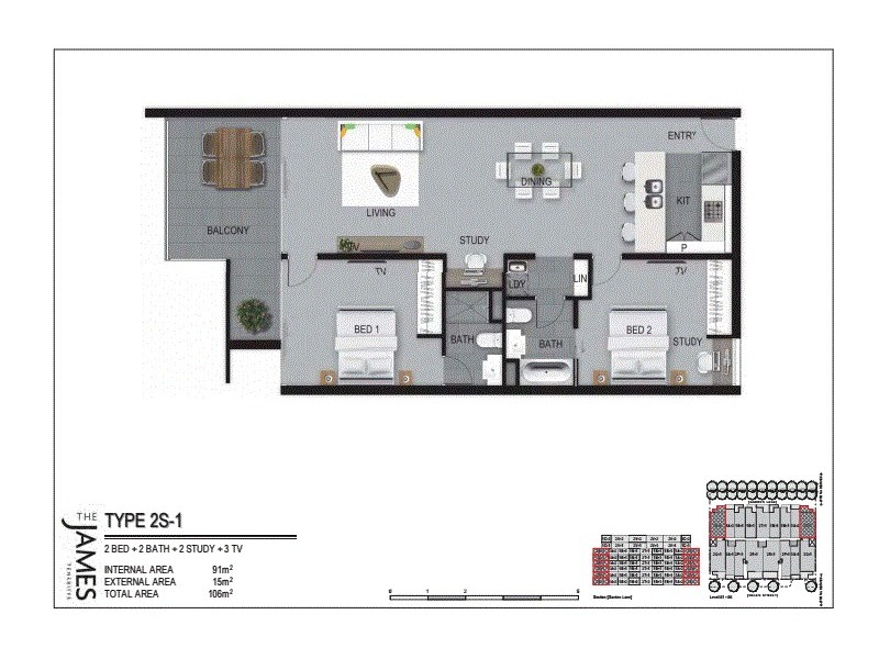 The James, 38 Helen Street, Teneriffe QLD 4005 Floorplan