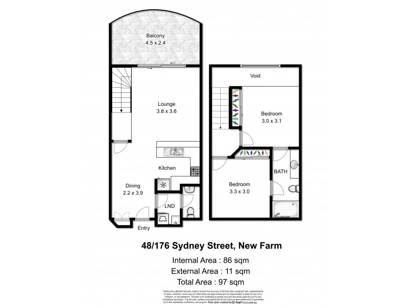 48/176 Sydney Street, New Farm QLD 4005 Floorplan
