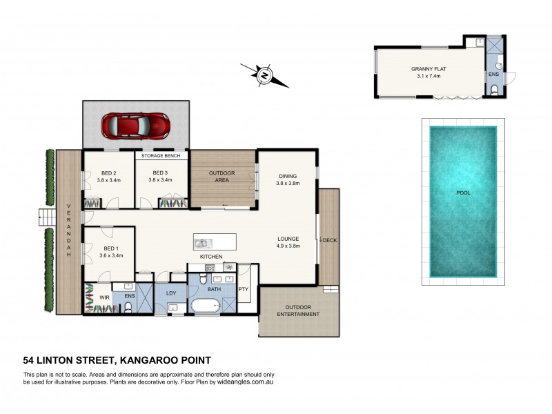 54 Linton Street, Kangaroo Point QLD 4169 Floorplan