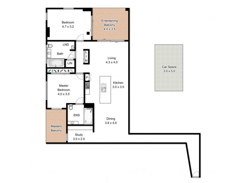 22/22 Florence Street, Teneriffe QLD 4005 Floorplan