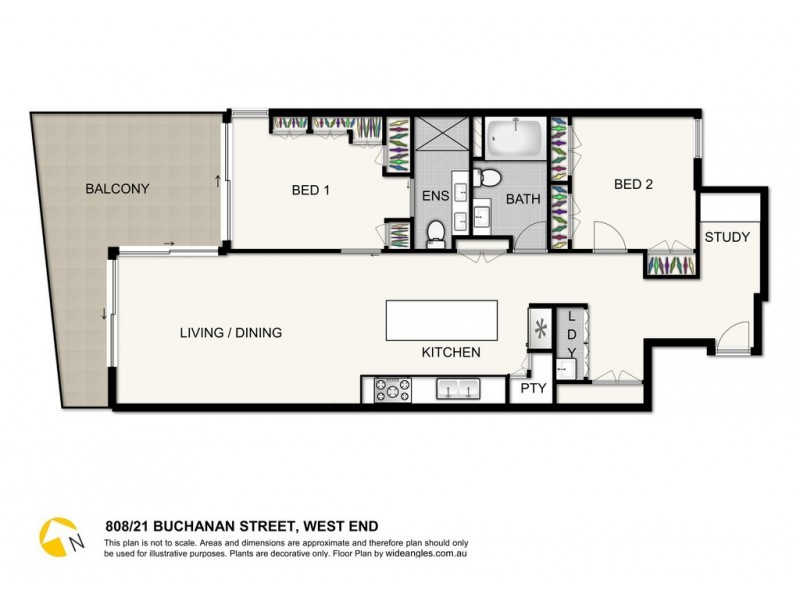808/21 Buchanan Street, West End QLD 4101 Floorplan