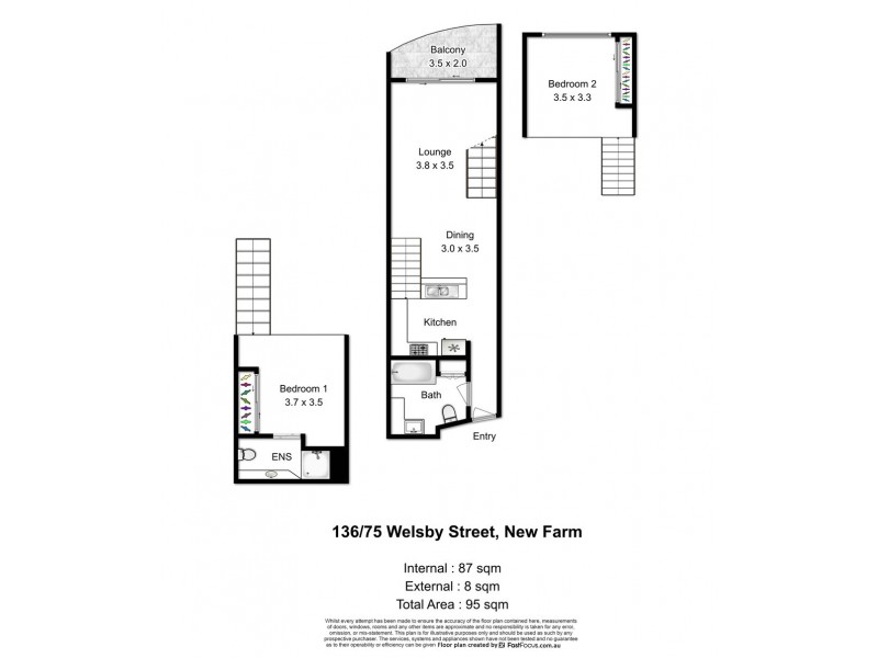 36/75 Welsby Street, New Farm QLD 4005 Floorplan