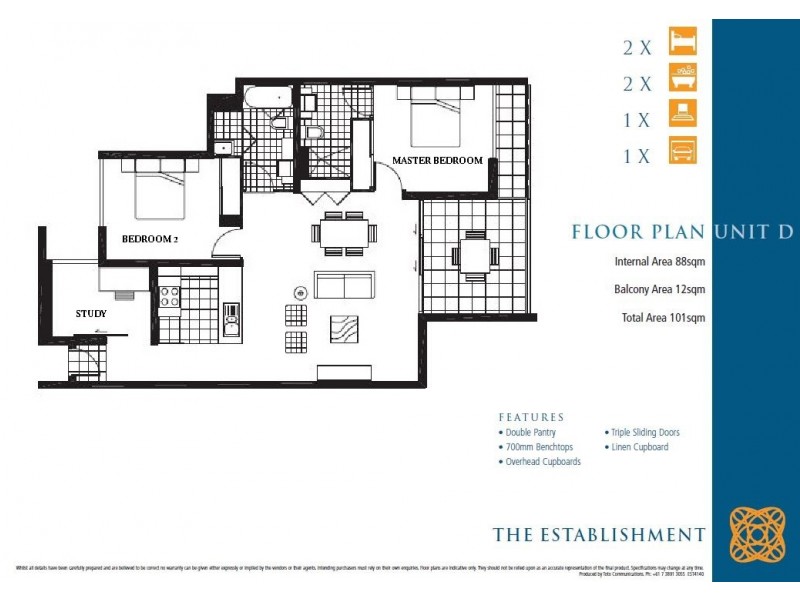 402/1 Ella Street, Newstead QLD 4006 Floorplan
