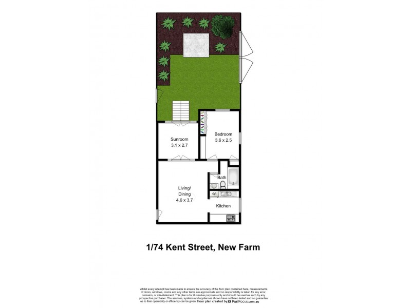 1/74 Kent Street, New Farm QLD 4005 Floorplan
