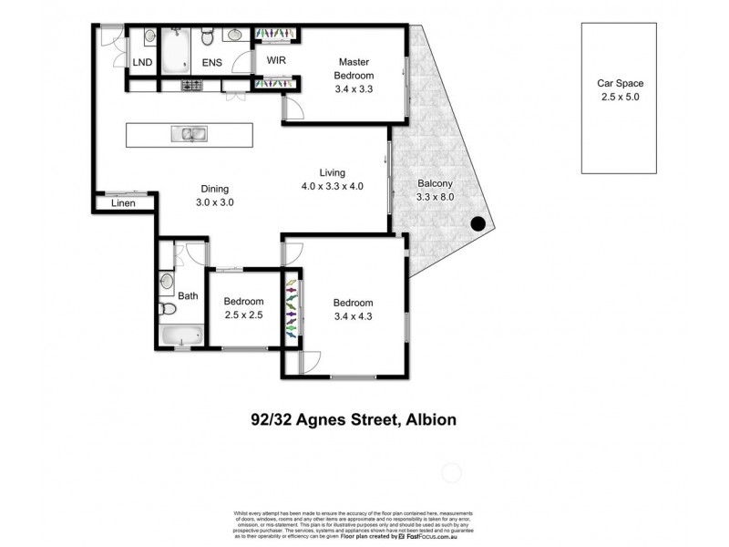 92/32 Agnes Street, Albion QLD 4010 Floorplan