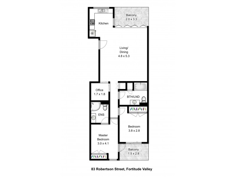 223/83 Robertson Street, Fortitude Valley QLD 4006 Floorplan