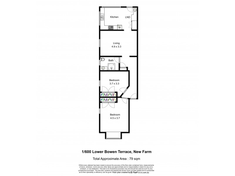 1/600 Lower Bowen Terrace, New Farm QLD 4005 Floorplan
