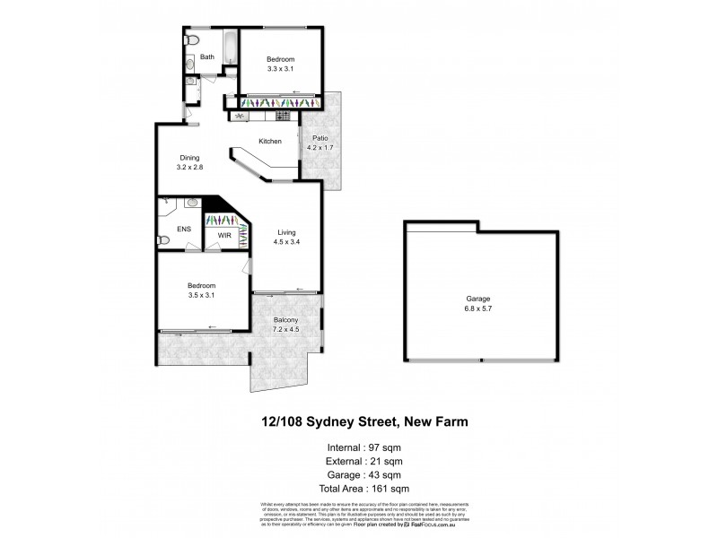 12/108 Sydney Street, New Farm QLD 4005 Floorplan