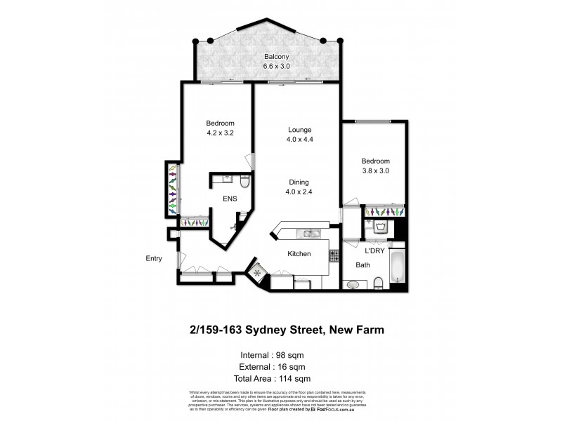 2/159-163 Sydney Street, New Farm QLD 4005 Floorplan