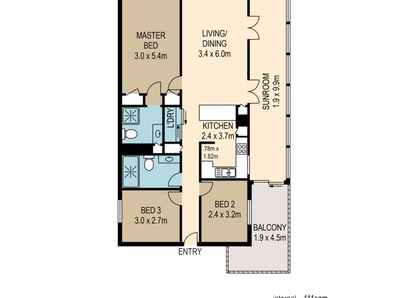 3/8 Sandford Street, St Lucia QLD 4067 Floorplan