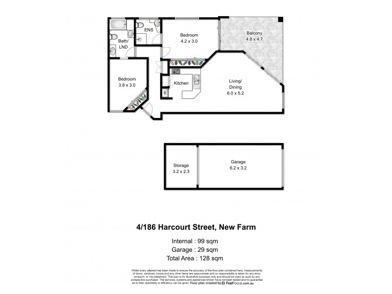 4/186 Harcourt Street, New Farm QLD 4005 Floorplan