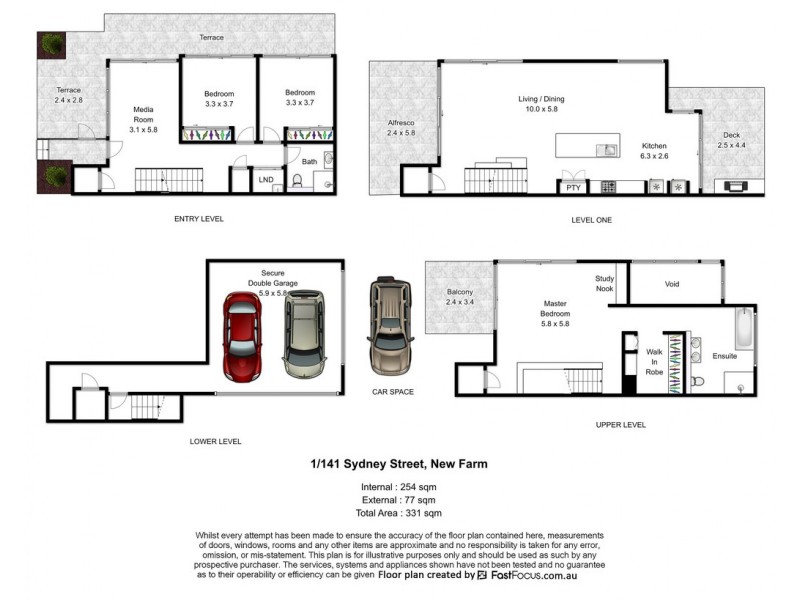 1/141 Sydney Street, New Farm QLD 4005 Floorplan