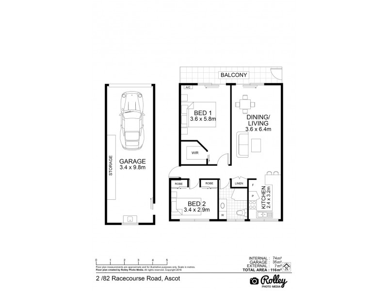 2/82 Racecourse Road, Ascot QLD 4007 Floorplan