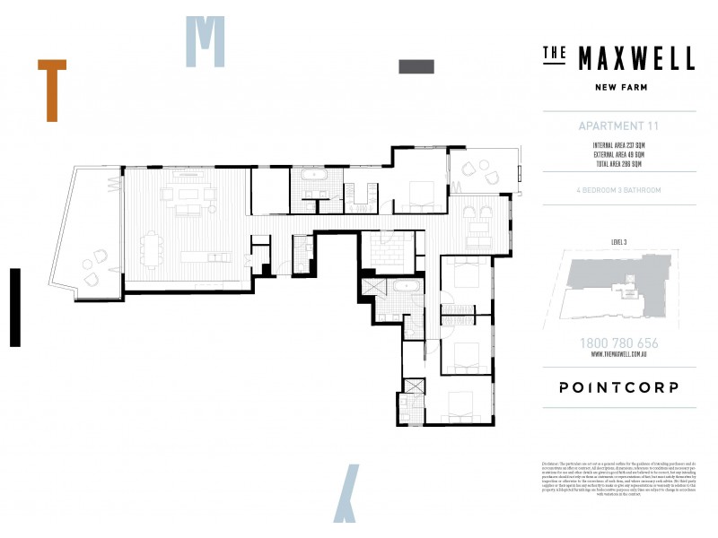 11/40 Maxwell Street, New Farm QLD 4005 Floorplan