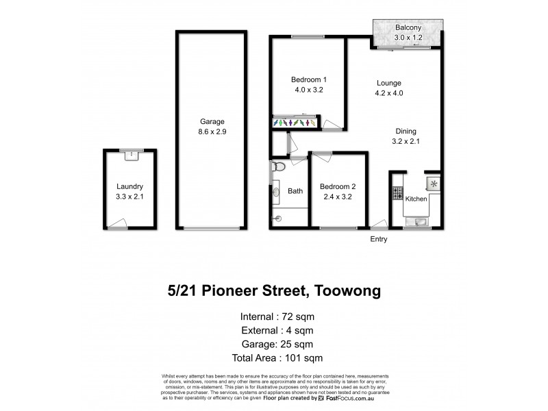 5/21 Pioneer Street, Toowong QLD 4066 Floorplan
