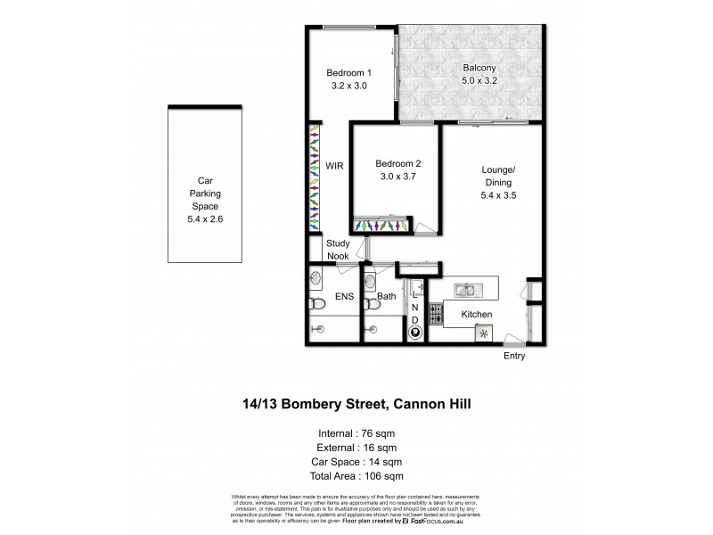 14/13 Bombery Street, Cannon Hill QLD 4170 Floorplan