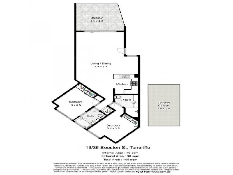 13/35 Beeston Street, Teneriffe QLD 4005 Floorplan