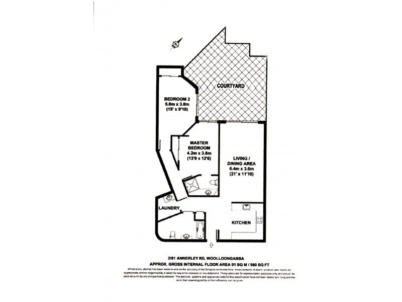 2/81 Annerley Road, Woolloongabba QLD 4102 Floorplan