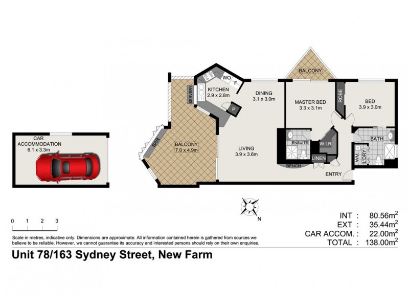 78/163 Sydney Street, New Farm QLD 4005 Floorplan