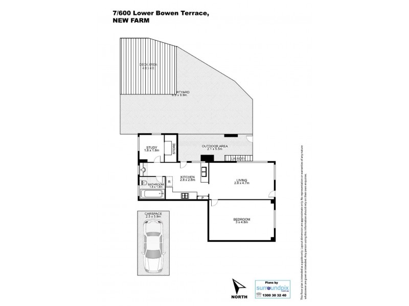 7/600 Lower Bowen Terrace, New Farm QLD 4005 Floorplan