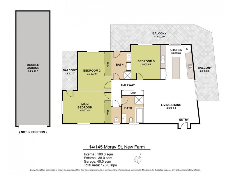 14/145 Moray Street, New Farm QLD 4005 Floorplan