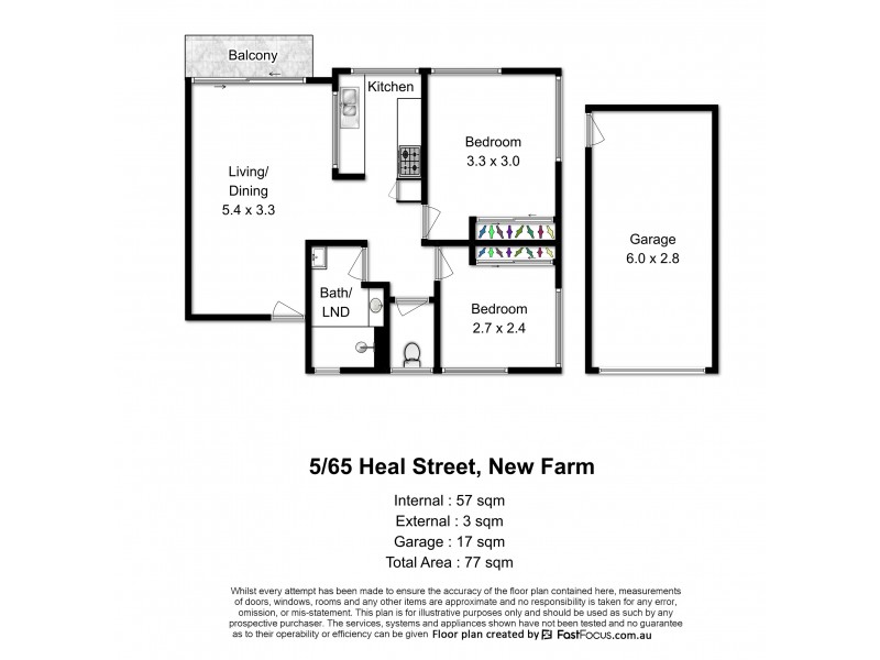 5/65 Heal Street, New Farm QLD 4005 Floorplan