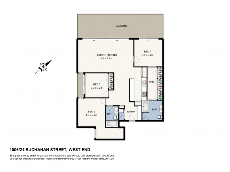 1006/21 Buchanan Street, West End QLD 4101 Floorplan