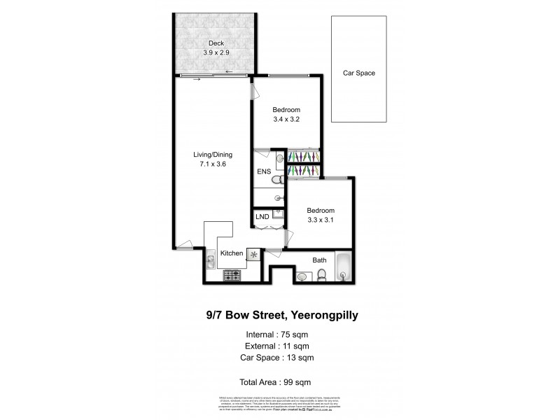 1/7 Bow Street, Yeerongpilly QLD 4105 Floorplan
