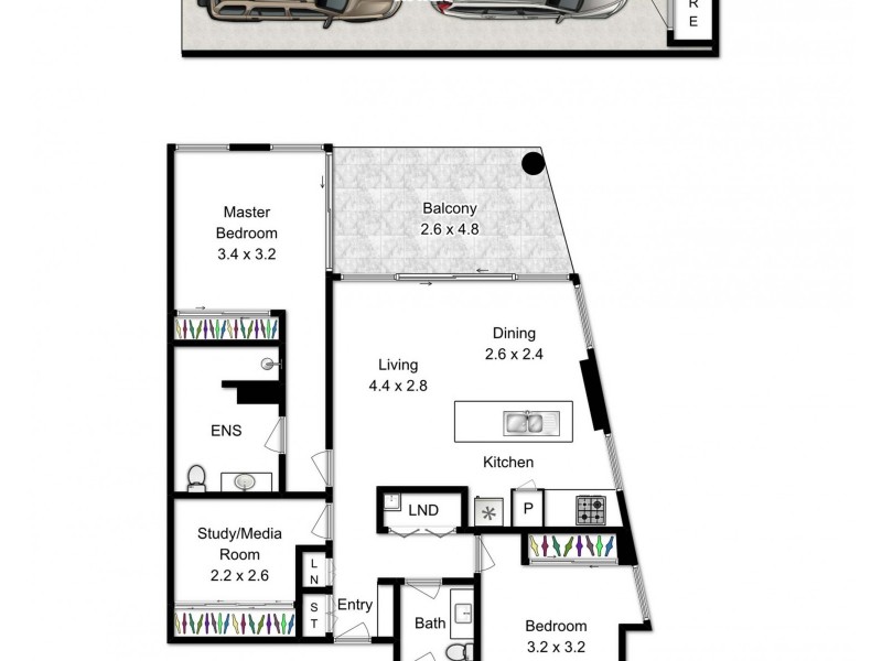 10803/320 Macarthur Avenue, Hamilton QLD 4007 Floorplan