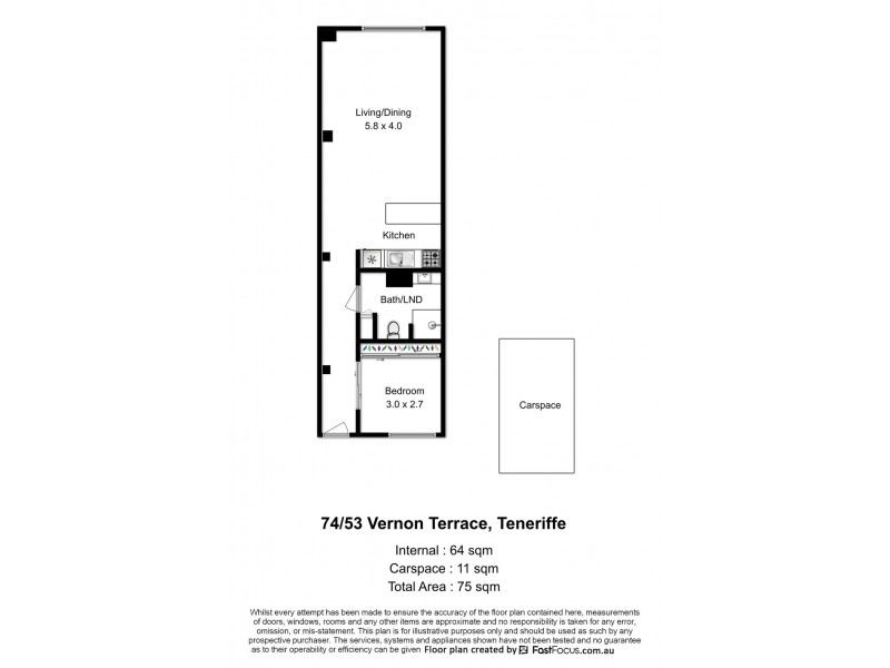 74/53 Vernon Terrace, Teneriffe QLD 4005 Floorplan
