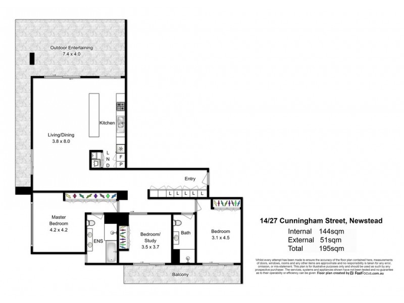 14/27 Cunningham Street, Newstead QLD 4006 Floorplan