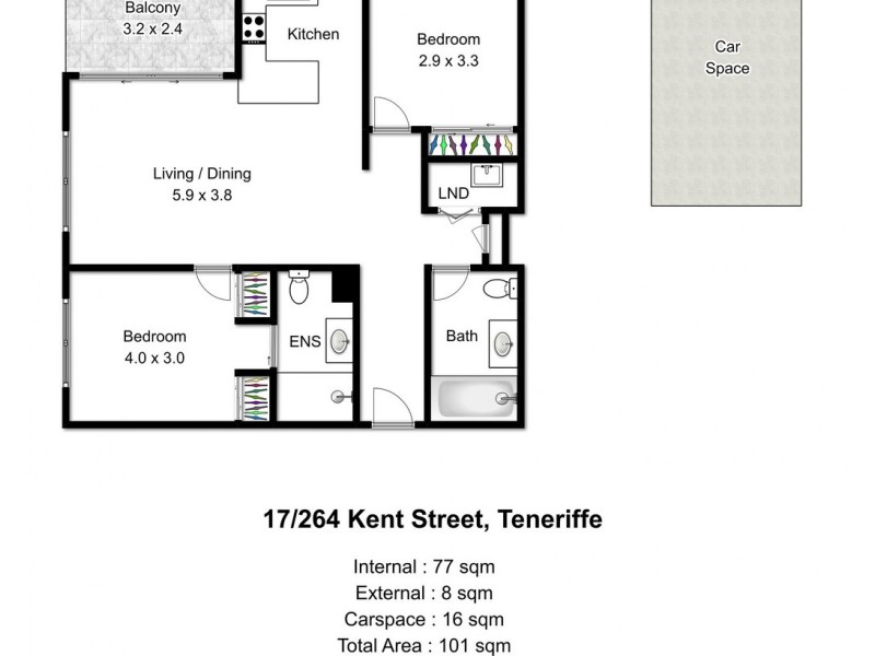 17/264 Kent Street, Teneriffe QLD 4005 Floorplan