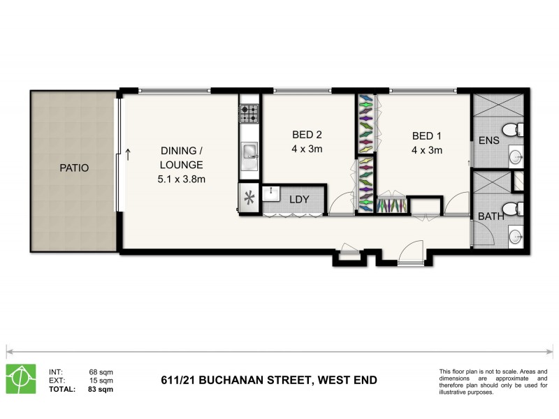 611/21 Buchanan Street, West End QLD 4101 Floorplan