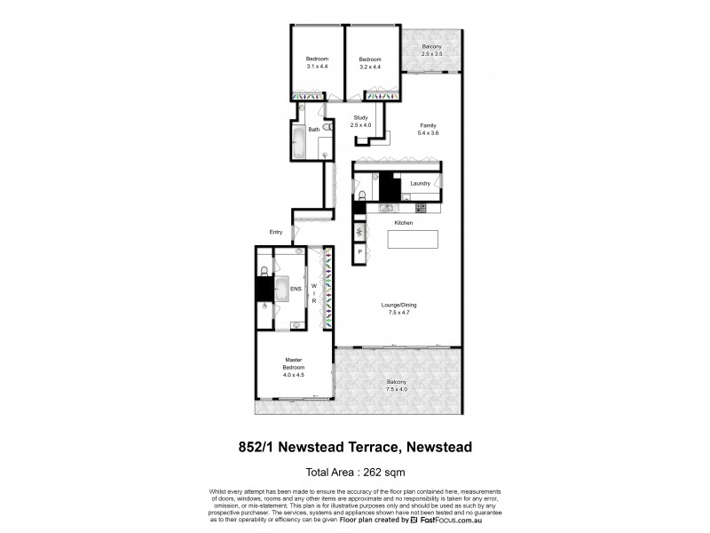 852/1 Newstead Terrace, Newstead QLD 4006 Floorplan
