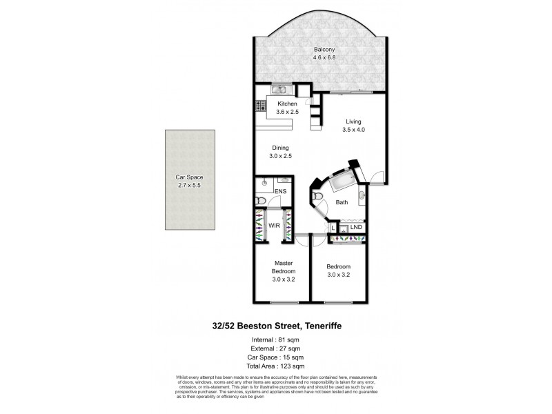 32/52 Beeston Street, Teneriffe QLD 4005 Floorplan