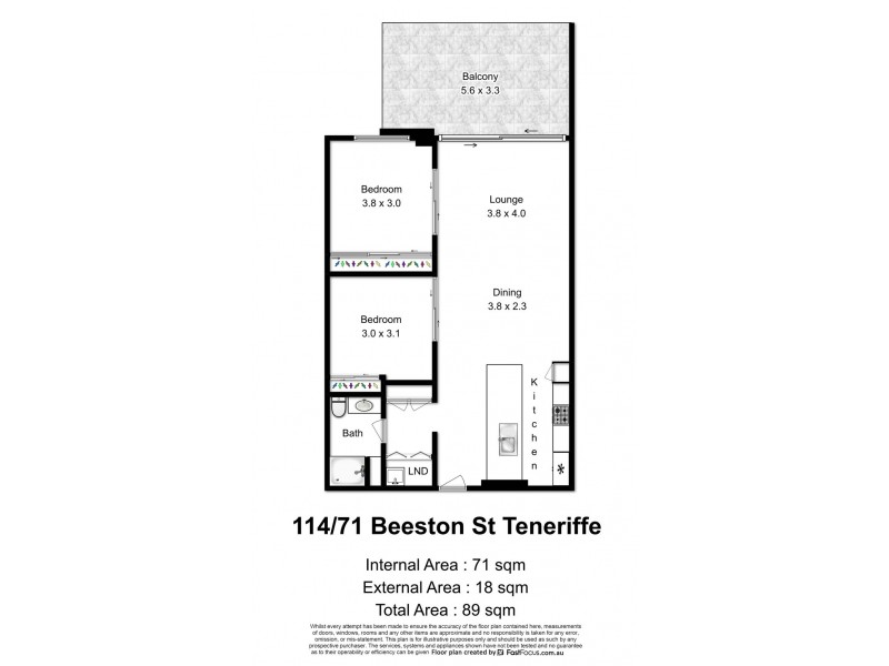 114/71 Beeston Street, Teneriffe QLD 4005 Floorplan