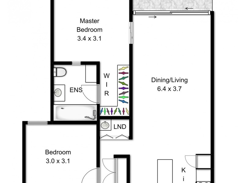 202/71 Beeston Street, Teneriffe QLD 4005 Floorplan