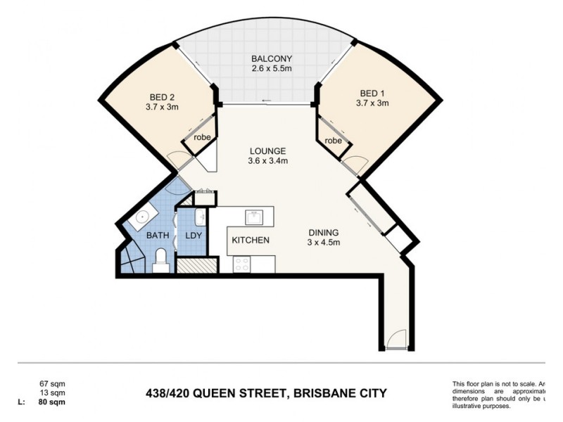 438/420 Queen Street, Brisbane City QLD 4000 Floorplan