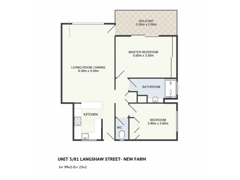 5/81 Langshaw, New Farm QLD 4005 Floorplan