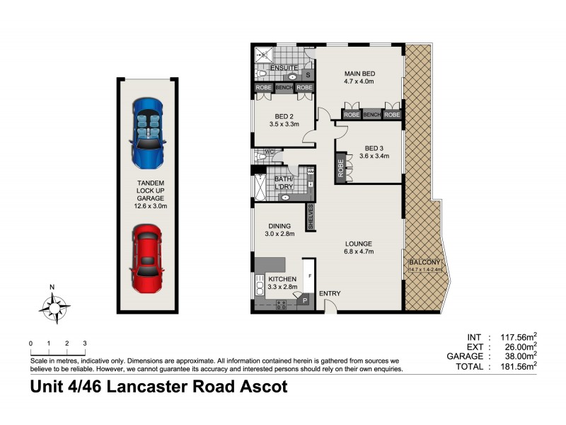 4/46 Upper Lancaster Road, Ascot QLD 4007 Floorplan