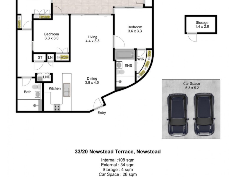 33/20 Newstead Terrace, Newstead QLD 4006 Floorplan
