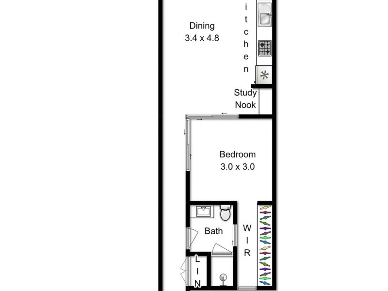 509/31 Longland Street, Newstead QLD 4006 Floorplan